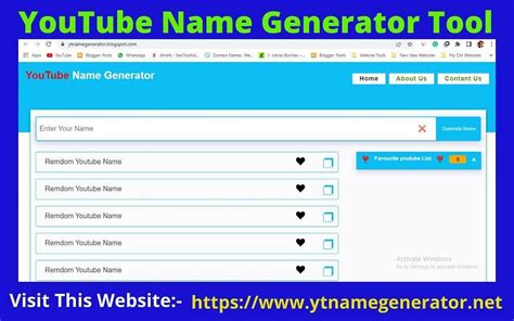 Free YouTube Name Generator .